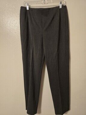 Talbots Refined Bi-Stretch Straight-Leg Pants Charcoal Grey Heather 8P Side Zip